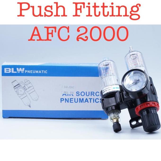 Push Fitting AFC2000 AFC 2000 Filter Regulator Saringan Kompresor Angin Pneumatic Filter Air Treatme