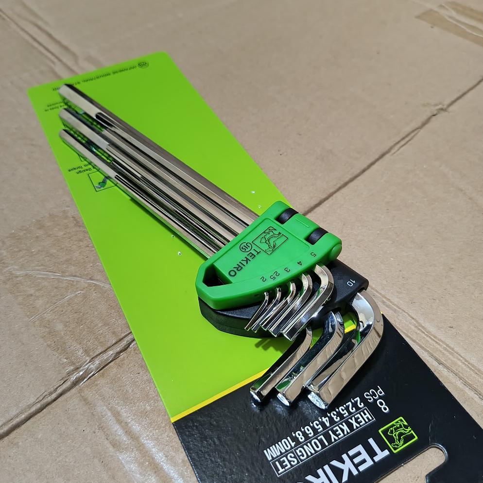 Tekiro Kunci L set lengkap 8 pcs 2 sampai 10mm panjang / Kunci l tekiro 1 set lengkap ori