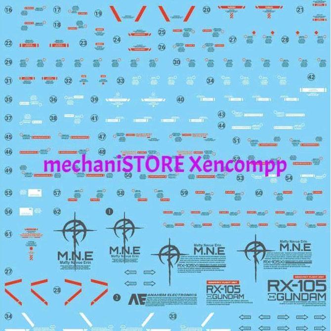 Water Decal HG RX-105 XI GUNDAM by G-REWORK