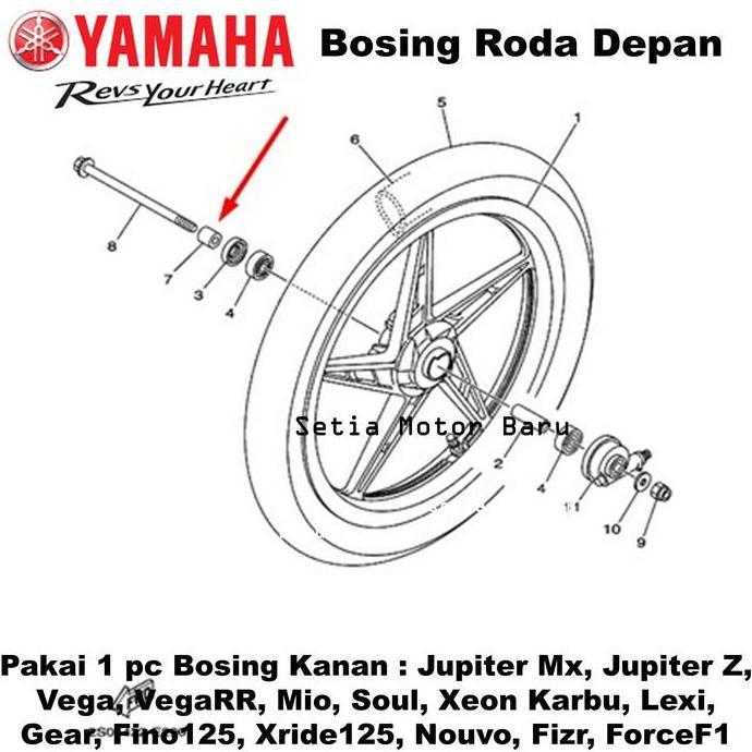 Promo Bos Bosing Collar Roda Depan Kanan Mx Old Mx New Jupiter Fizr Vega Mio Soul Gear Lexi Asli Yam