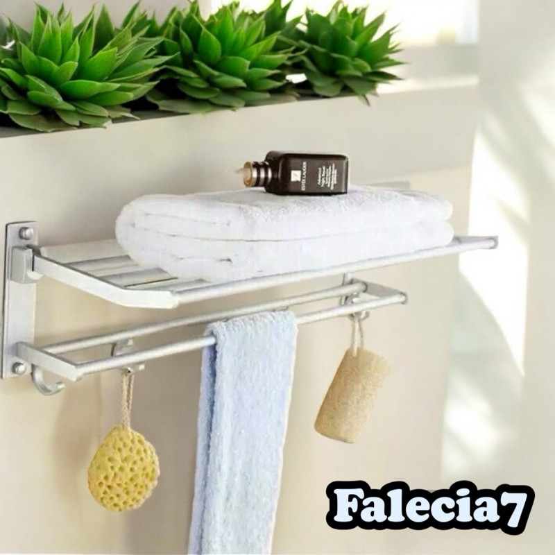 F77 - Rak Handuk Dinding Gantungan Jemuran Handuk Hotel Kamar Mandi Kuat