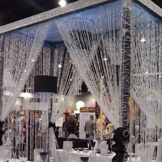 Diskon Untaian Manik Manik Kristal Akrilik 30M Untuk Dekorasi Pesta / Tirai Pintu Akrilik