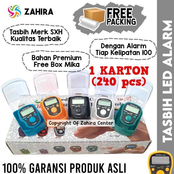 Diskon 1 Karton (240Pcs) Tasbih Digital Alarm Jam Model Premium Untuksouvenir