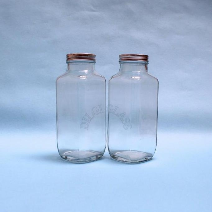 BKKC500 botol kaca kotak french square 500ml/botol susu/juice/kopi