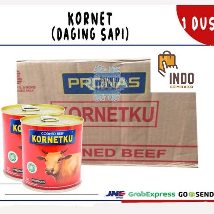 Kornetku Pronas 340g isi 24 kaleng dus / Kornetku Corned beef dus 24 x 340g / Makanan Kaleng SM