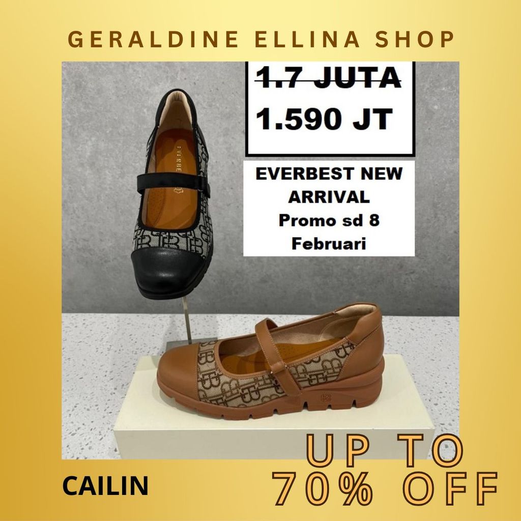 Sandal wedges wanita EVERBEST 100% ORIGINAL SALE CAILIN