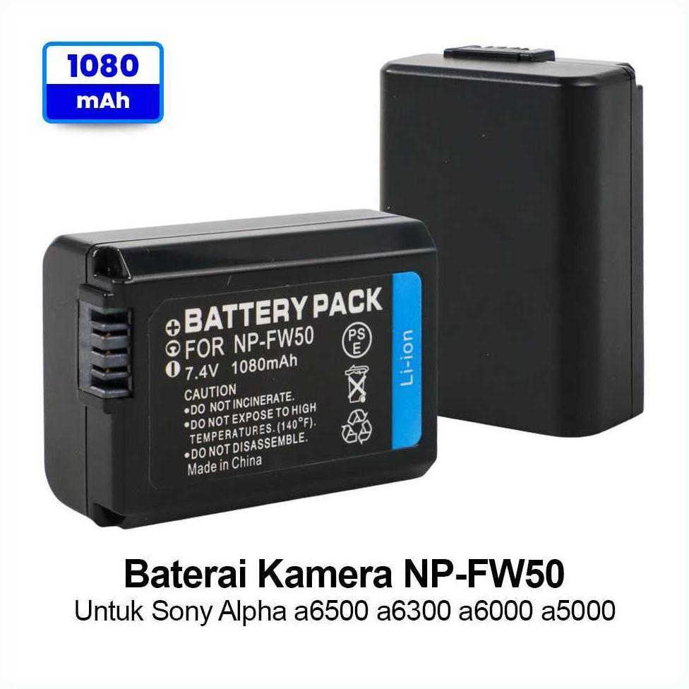 TERBARU Baterai Kamera NP-FW50 for Sony Alpha a6500 a6300 a6000 a5000