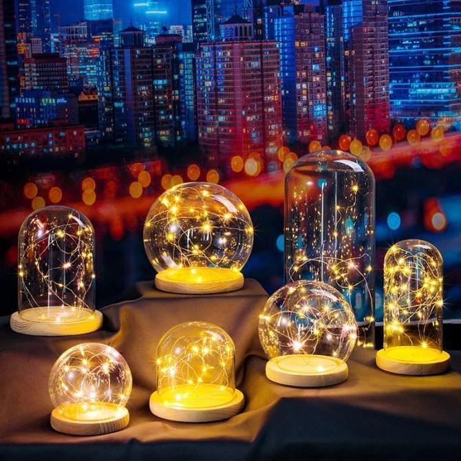 GLASS DOME / FLOWER GLASS DOME CLASSIC / ROUND / CLASSIC WITH LED DOME
