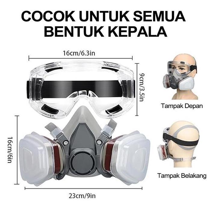 LOLY Masker gas/Masker Gas Anti-Polusi/Respirator/Masker Gas Respirator/Respirator Setengah Wajah