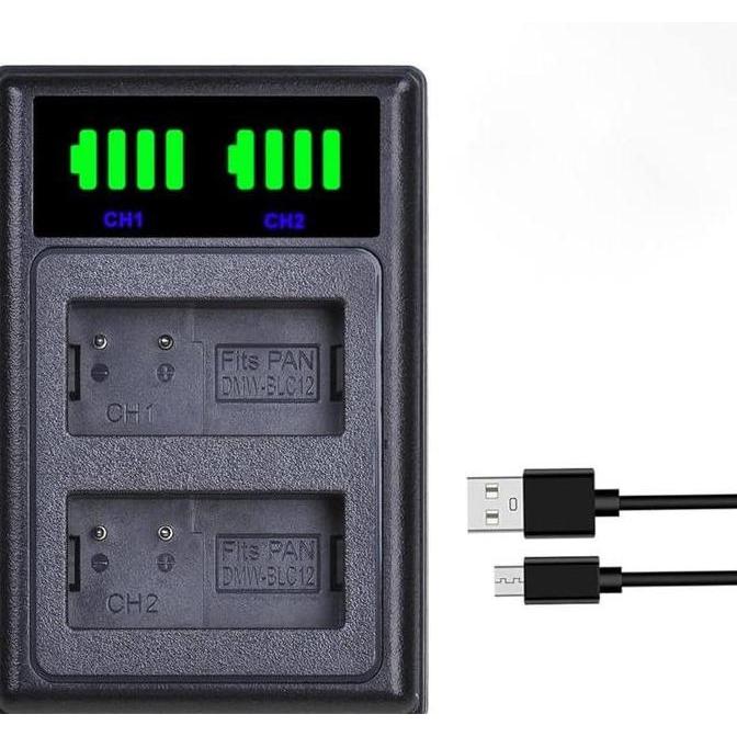 Paket Baterai Charger Panasonic Dmw Blc12 Blc12E Lumix Dmc Fz200 Fz300