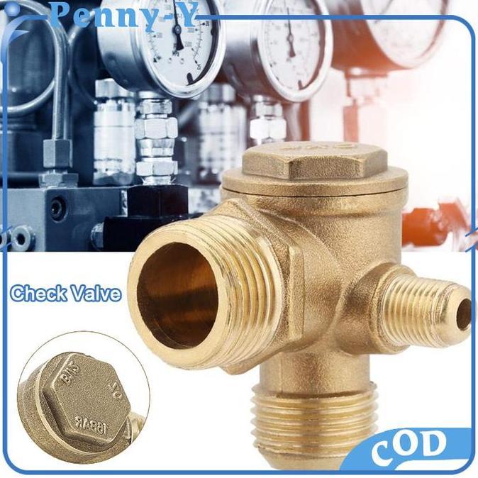LOLY Cek Valve Satu Arah Kompresor Katup Satu Arah Check Valve Compressor 20*16*10mm Tembaga Murni