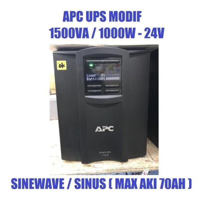 APC UPS MODIF 1500VA / 1000W - 24V MAX AKI 70AH SINEWAVE / SINUS