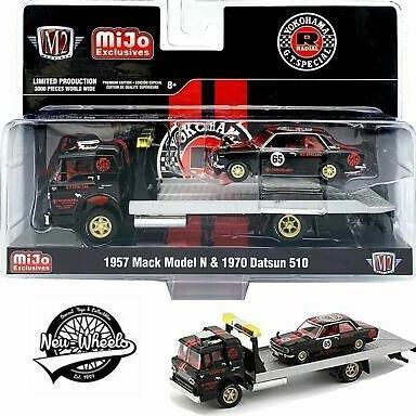 Promo M2 Machines 1957 Mack Model N Flatbed Truck & 1970 Datsun 510 #65 Diskon