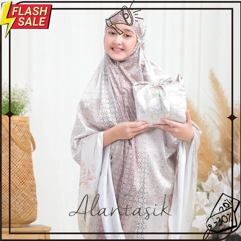 Mukena Anak 2 In 1  Armani Satin Silk  Motif Cantik Sd Kisaran 8,9,10,11,12,13 14 15 Tahun Meledak