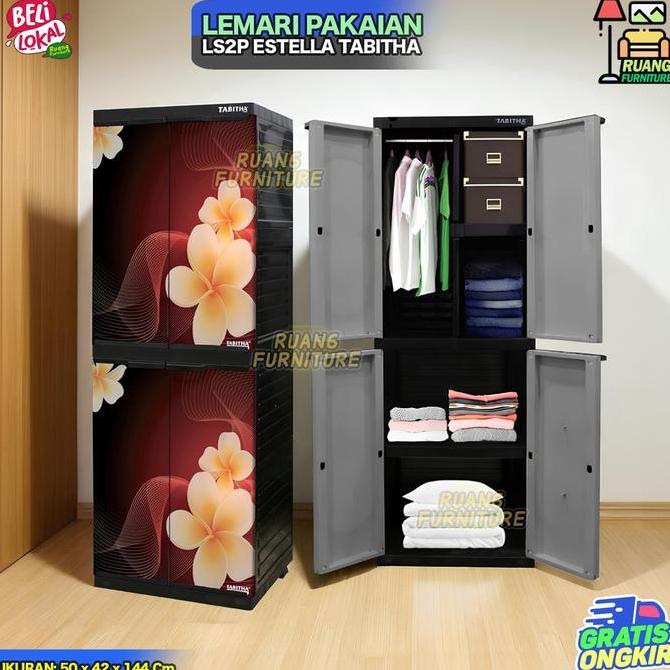 Lemari Pakaian Plastik Tabitha LS2P Estella Lemari Lemari 4 Susun Lemari Kaca Lemari Gantung