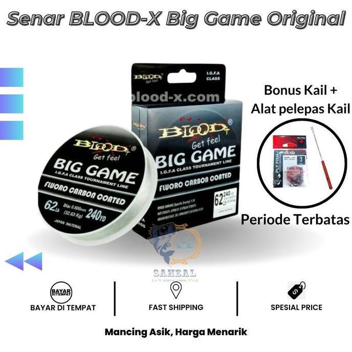 Senar Pancing Super Kuat Blood-X Big Game Fluorocarbon Coated / Senar Pancing Fluorocarbon Igfa Clas