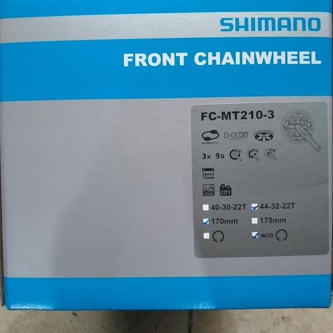 gir crankset crank set shimano original altus MT210 hollowtech 2 HT2 44T 32T 22T 3 speed triple sepe