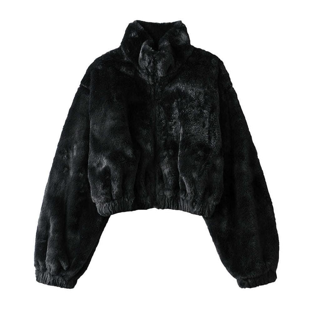 BIG PROMO Jaket Sweater Teddy Bear Sherpa Crop Uniqlo Crop Bulu Wanita