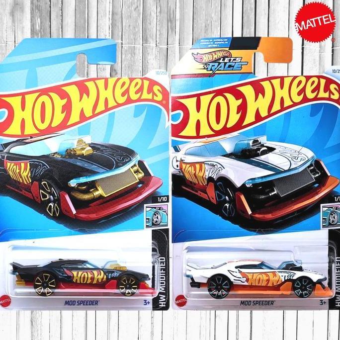 HOTWHEELS MOD SPEEDER PUTIH BIRU - ROD HOTROD DRAG RACE