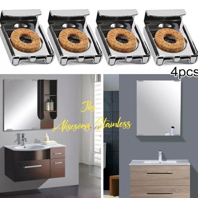 Bracket/Penjepit Kaca Cermin Dinding/Plat Jepit Kaca Cermin Westafel