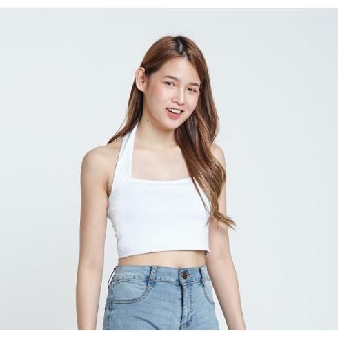 Premium Modavie - Belle Halter Top Tanktop Korea Crop Top Korean Halter Tank Top