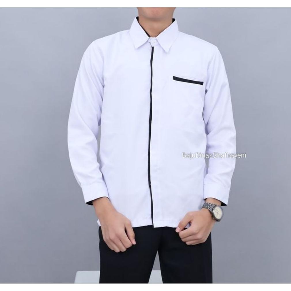Discount Baju Dinas Hitam Putih Pria Lengan Panjang / Baju Asn Pria Lengan Panjang