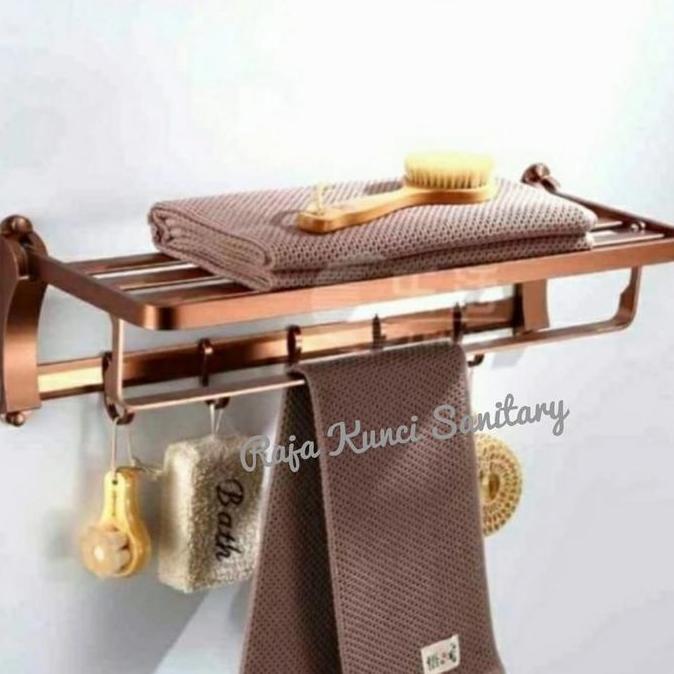 TERBARU - Gantungan Handuk Lipat Antik Rose Gold + Gantungan Baju/Silver/Rose Gold