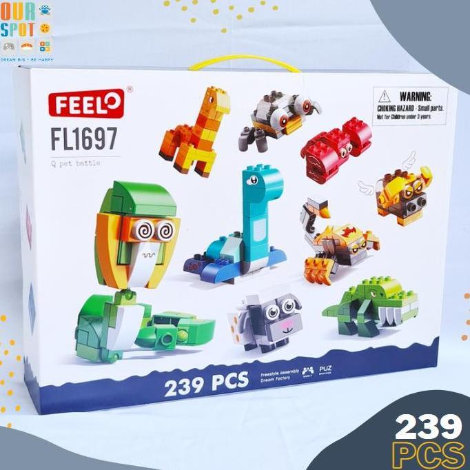 TERLARIS - Feelo 239 pcs Animal building blocks - size