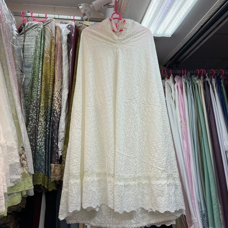 hot deals (mukena dewasa rubiah) mukena mewah dewasa premium bordiran cantik putih elegan