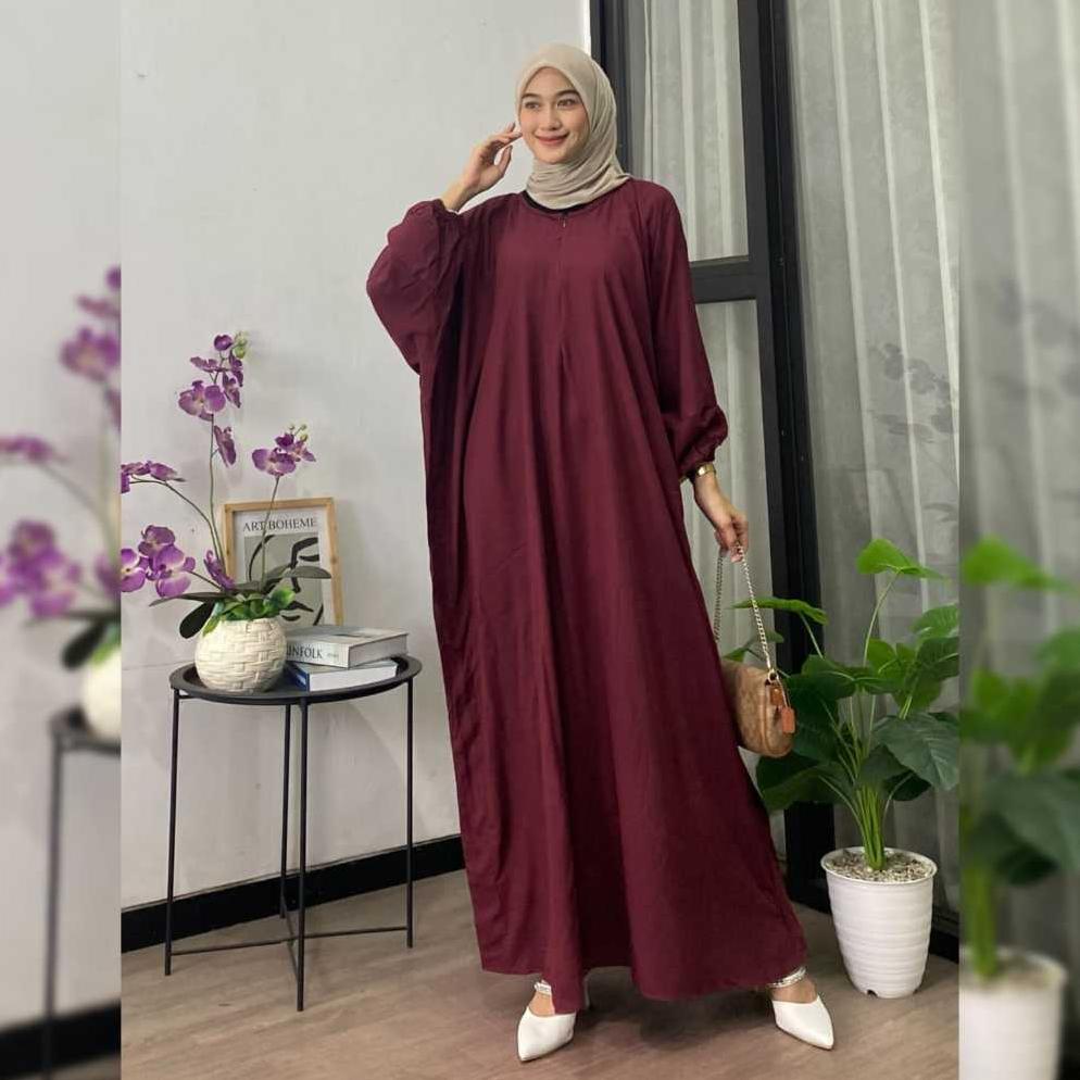 CUCI GUDANG KAFTAN POLOS - KAFTAN POLOS RAYON PREMIUM JUMBO MAKSI BUSUI LENGAN PANJANG KAFTAN LEBARA