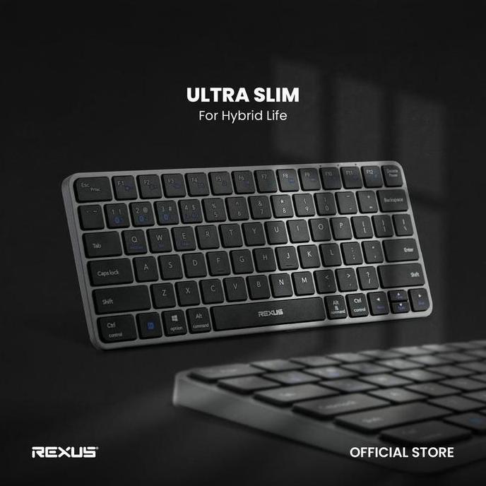 TERBARU - Rexus KL150 KL-150 Wireless Office Keyboard Low Profile Ultra Slim Design