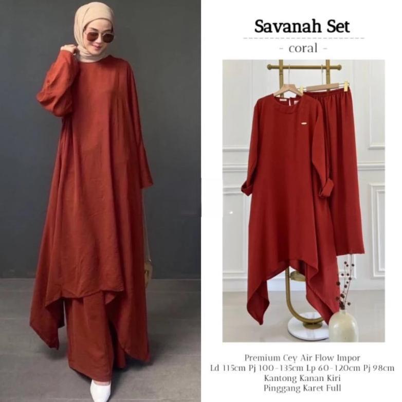 Big Promo Savana Abaya Tunik Syari - One Set Tunik Jumbo + Rok
