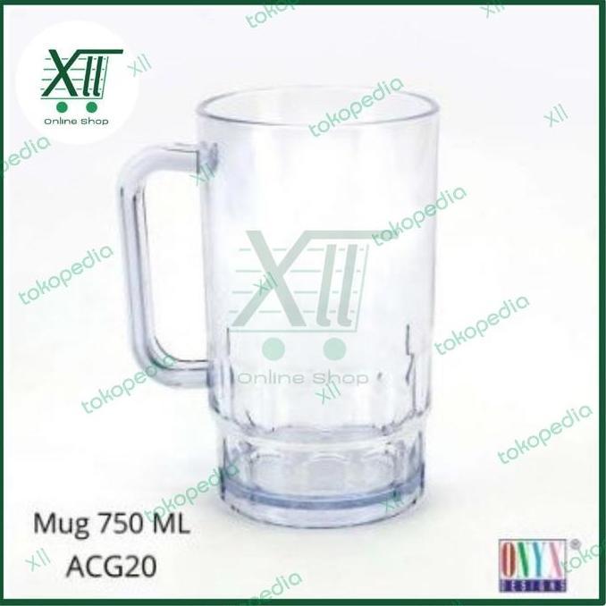 Onyx Acg20 Mug Glass Frosty Set 6 Pcs Gelas Mug Plastik 750 Ml