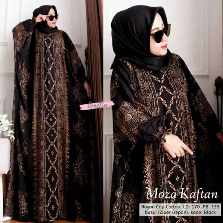 Terbaru Terbaru Moza Kaftan Unique Ori Jumbo Busui Resleting Depan Rayon Grade A Bisa Cod