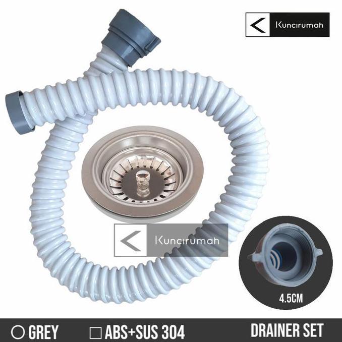 1 Set Selang Pembuangan Cuci Piring + Afur Sink Model Elite & Modena