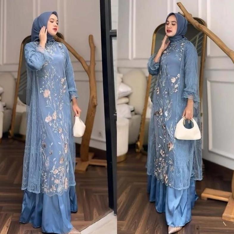 NEW PRODUCT FREE HIJAB - SPECIAL PRICE ZEYA DRESS SET ( DRESS + TUNIK BLOUSE LACE ) DRESS TERBARU / 