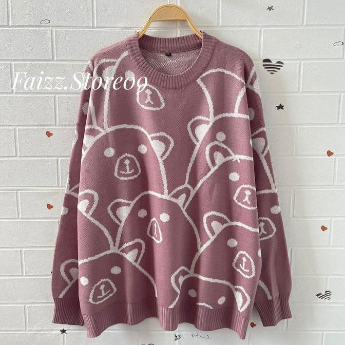 DV141 - Oneset Sweater Rajut Chucky Oversize Mossy Setelan Celana Rajut Kulot Wanita Panjang Baju