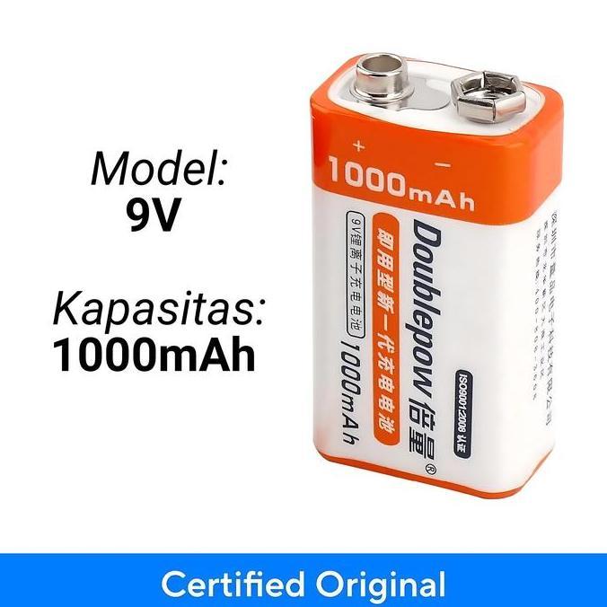 Batre Baterai 9V 6F22 Rechargeable Battery 9 V original