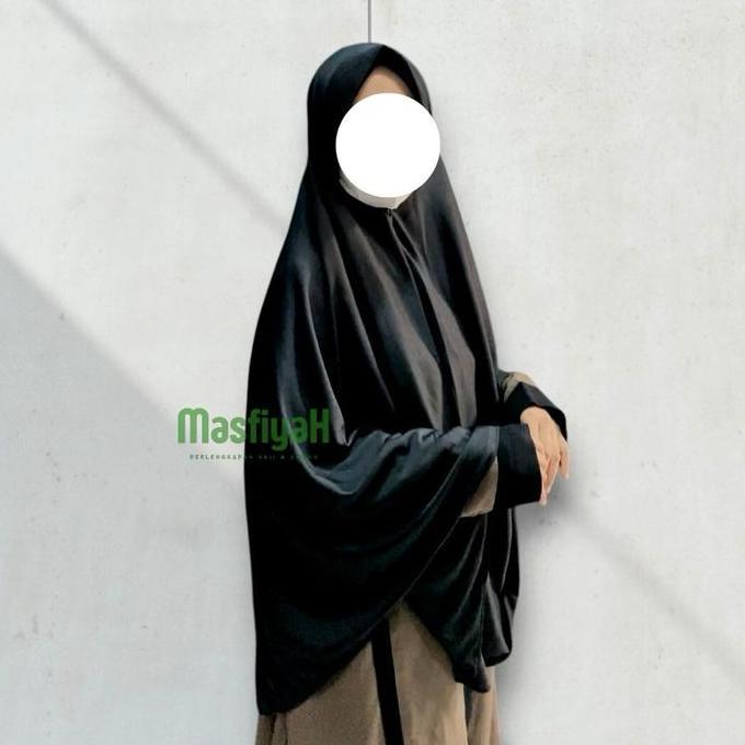 OISHION HIJAB BERGO POLOS HIJAB BERGO LIST KHIMAR BERGO KHIMAR JUMBO BERGO HITAM POLOS KHIMAR BERGO 