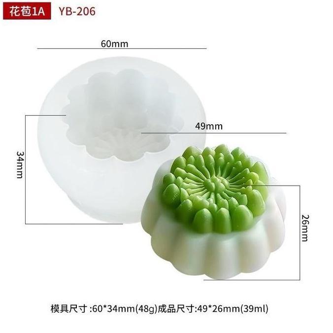 Cetakan Silikon 3D Bunga Mooncake Silicone Flower| Fondan| Coklat| Resin