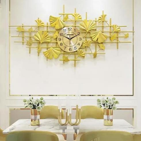 Wall Decor Aesthetic Jam Dinding Jumbo Pajangan Hiasan Dinding Modern Gold original