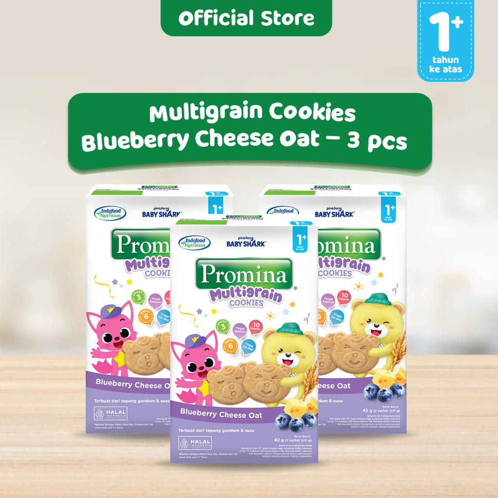 Promina Multigrain Cookies Blueberry Cheese Oat 42 g x 3 pcs