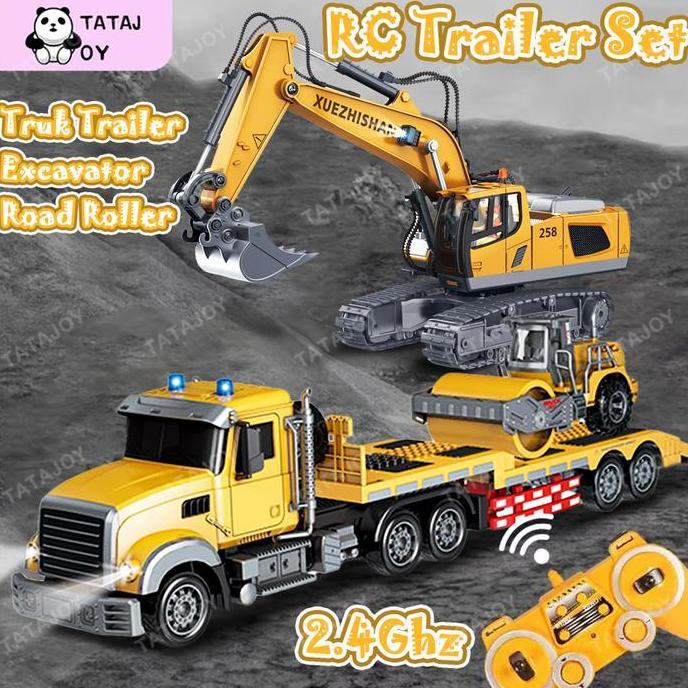 7lekkar - mobil remote control trailer set besar rc truk trailer rc excavator