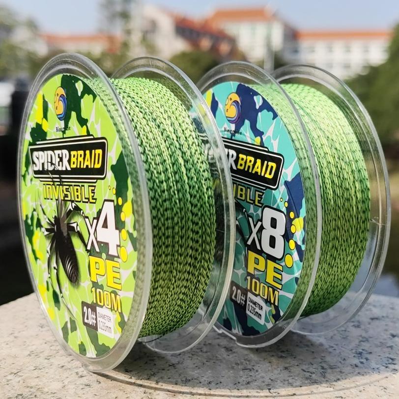 Senar Pancing PE 100m Speckle Tahan Aus Tali PE X8 X4 Anti Kusut Spider Braided Fishing Line Cepat T