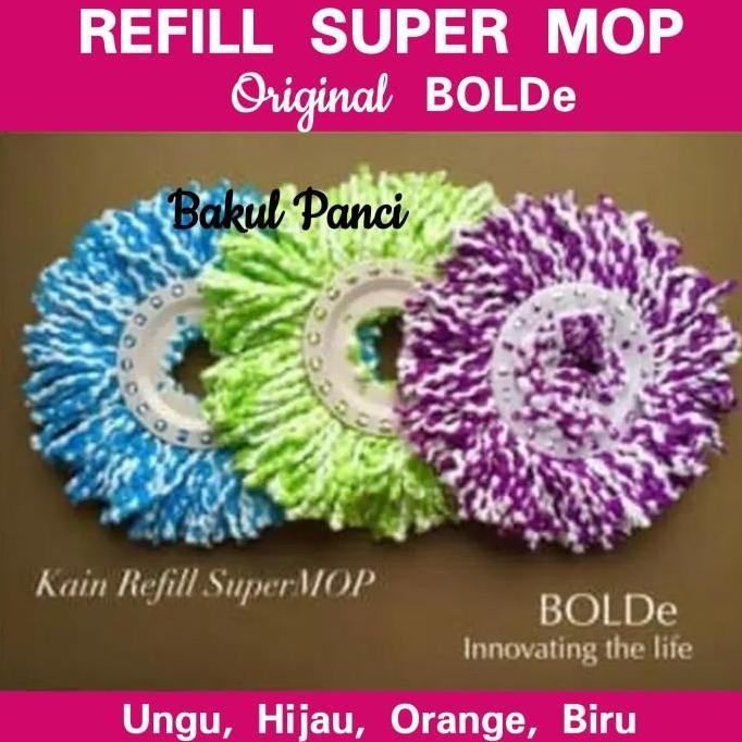 REFILL SUPER MOP Kain Pel Original Bolde Asli Mop Microfiber