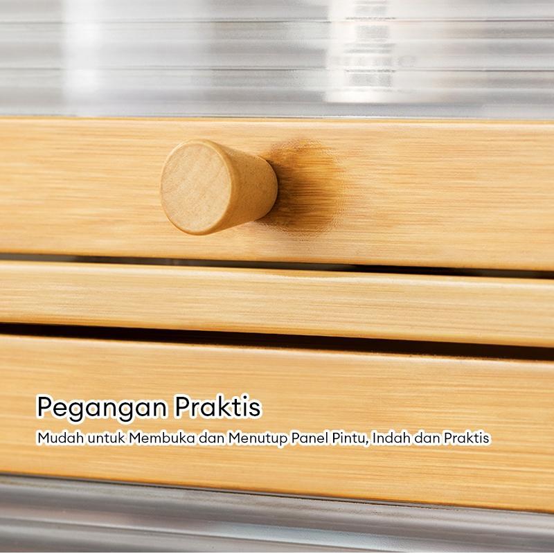 Rak Dapur Lemari Dapur Rak Dapur Kayu Lemari Piring Microwave Rak Bumbu Dapur Estetik