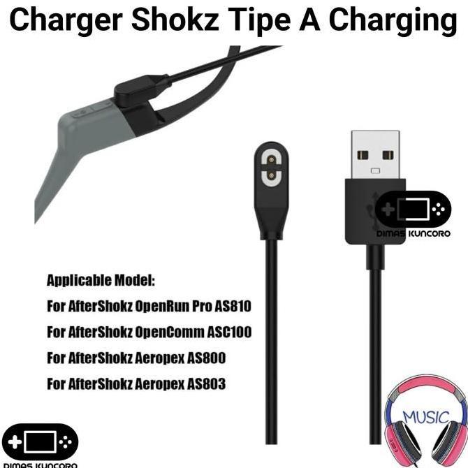 CHARGER SHOKZ TIPE A CHARGING KABEL USB AFTERSHOKZ OPENCOMM ASC100 ASC102 ASC100SG OPEN COMM