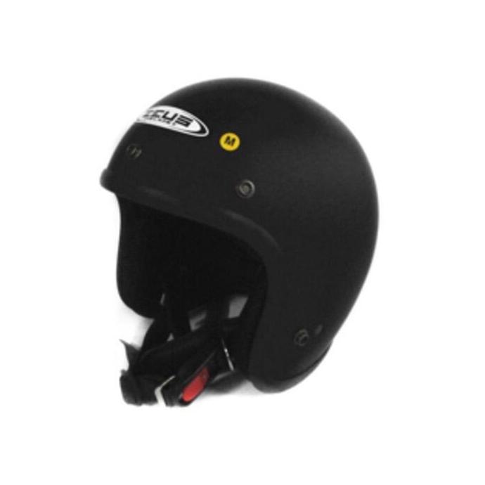 zeus 385 matt black doff hitam dop zs385 M L XL helm retro bogo harley