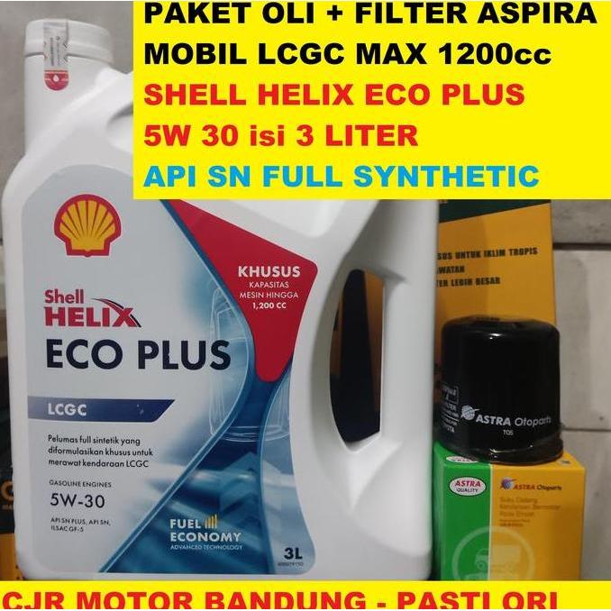 Paket ganti oli Shell Helix ECO 5w 30 oli mobil ayla agya calya sigra