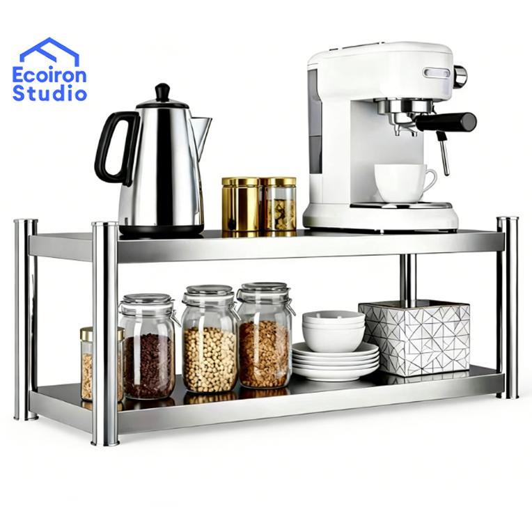 Ecoiron Studio Sus 304 Rak Dinding Dapur Stainless Steel Rak Oven Microwave Rak Bumbu Rak Dinding